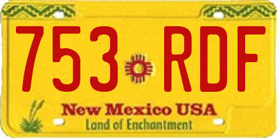 NM license plate 753RDF