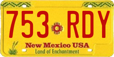 NM license plate 753RDY