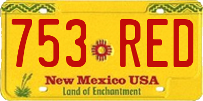 NM license plate 753RED