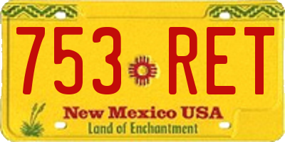NM license plate 753RET