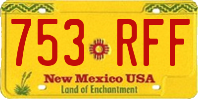 NM license plate 753RFF