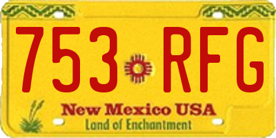 NM license plate 753RFG