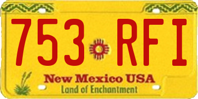 NM license plate 753RFI