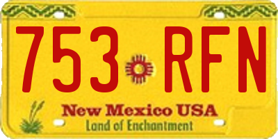NM license plate 753RFN