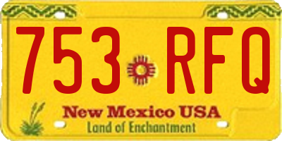 NM license plate 753RFQ