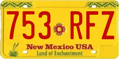 NM license plate 753RFZ