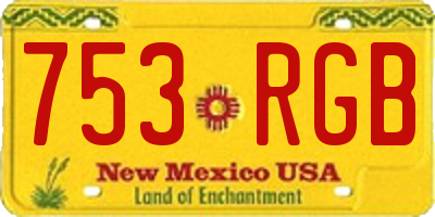 NM license plate 753RGB