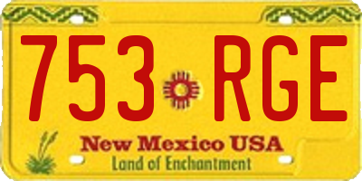 NM license plate 753RGE