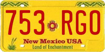 NM license plate 753RGO