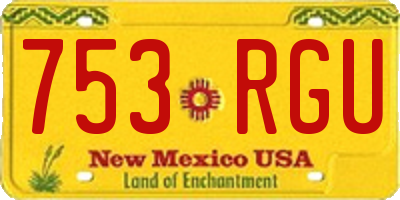 NM license plate 753RGU