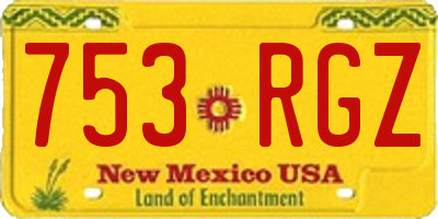 NM license plate 753RGZ