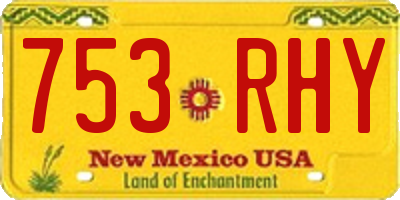 NM license plate 753RHY