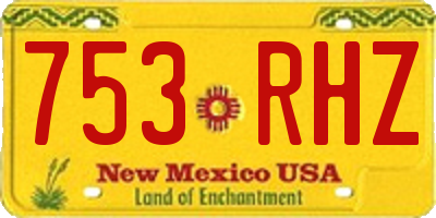 NM license plate 753RHZ