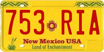 NM license plate 753RIA