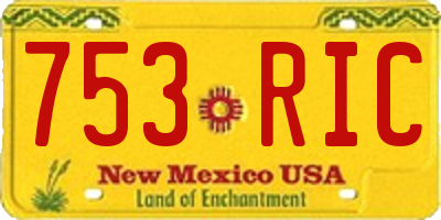 NM license plate 753RIC