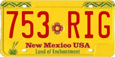 NM license plate 753RIG