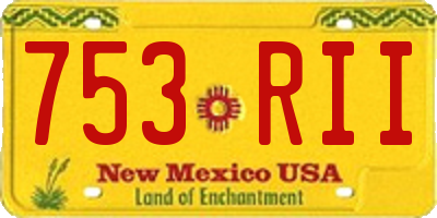 NM license plate 753RII