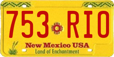 NM license plate 753RIO
