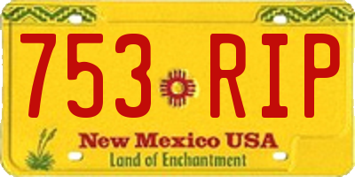 NM license plate 753RIP