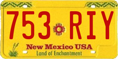 NM license plate 753RIY