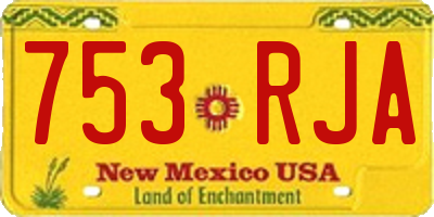 NM license plate 753RJA