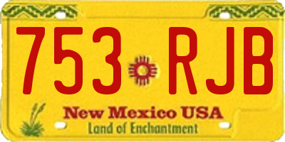 NM license plate 753RJB