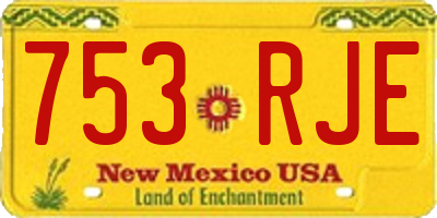 NM license plate 753RJE