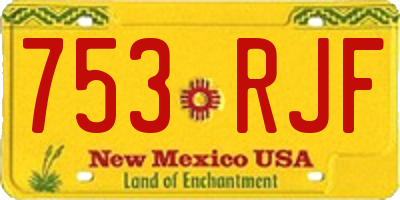 NM license plate 753RJF