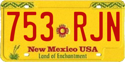 NM license plate 753RJN