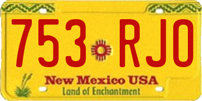 NM license plate 753RJO