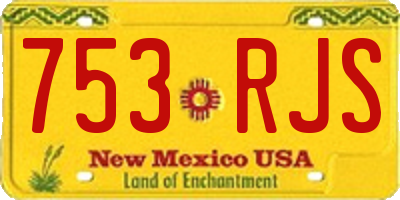NM license plate 753RJS