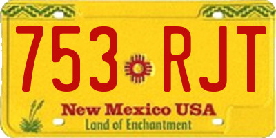 NM license plate 753RJT