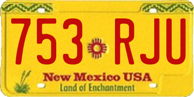 NM license plate 753RJU