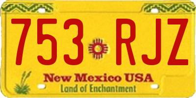 NM license plate 753RJZ