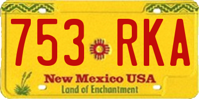 NM license plate 753RKA