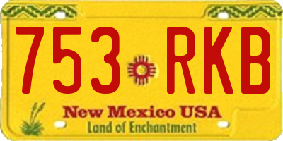 NM license plate 753RKB