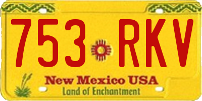 NM license plate 753RKV