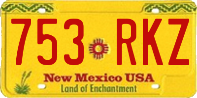 NM license plate 753RKZ