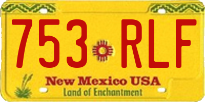 NM license plate 753RLF