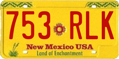 NM license plate 753RLK