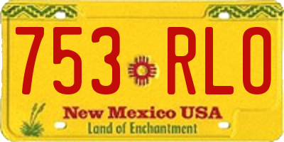 NM license plate 753RLO