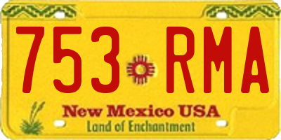 NM license plate 753RMA