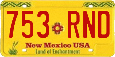 NM license plate 753RND