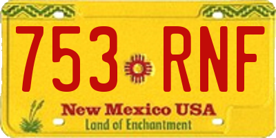NM license plate 753RNF
