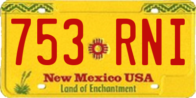 NM license plate 753RNI
