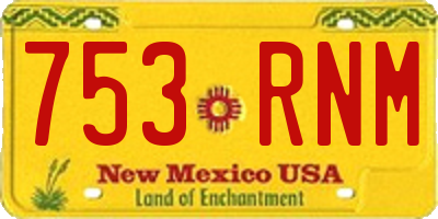 NM license plate 753RNM