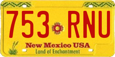 NM license plate 753RNU