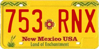 NM license plate 753RNX