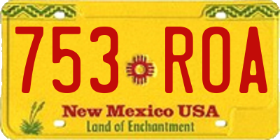 NM license plate 753ROA