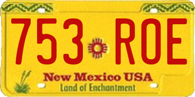NM license plate 753ROE
